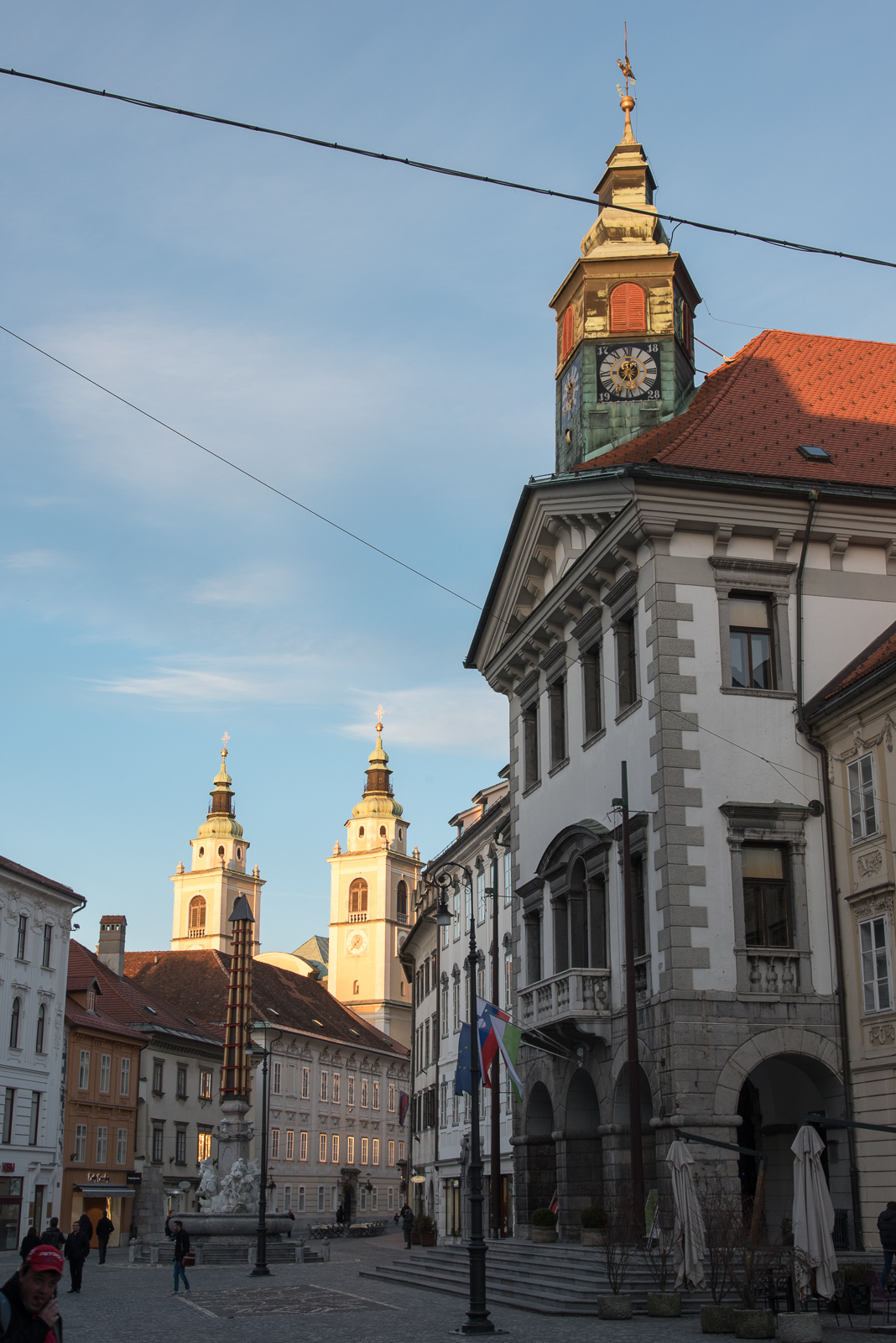 Rathaus und die Kathedrale von Ljubljana