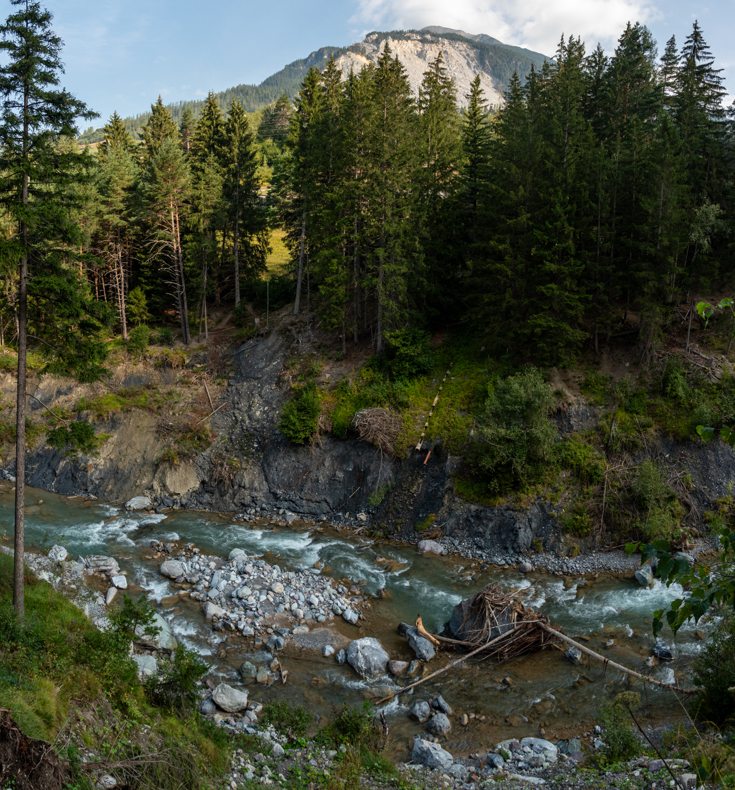 Die Albula vor dem Bergrutsch von Brienz