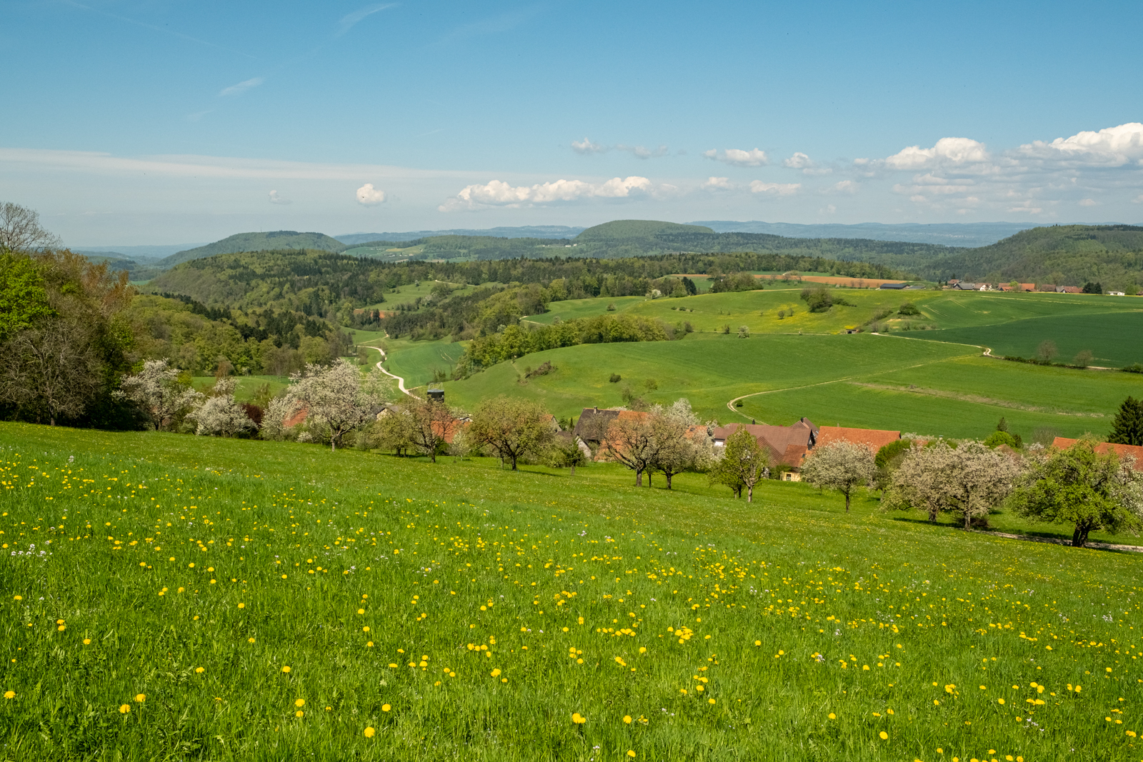 Blick nach Norden mit Deutschland am Horizont
